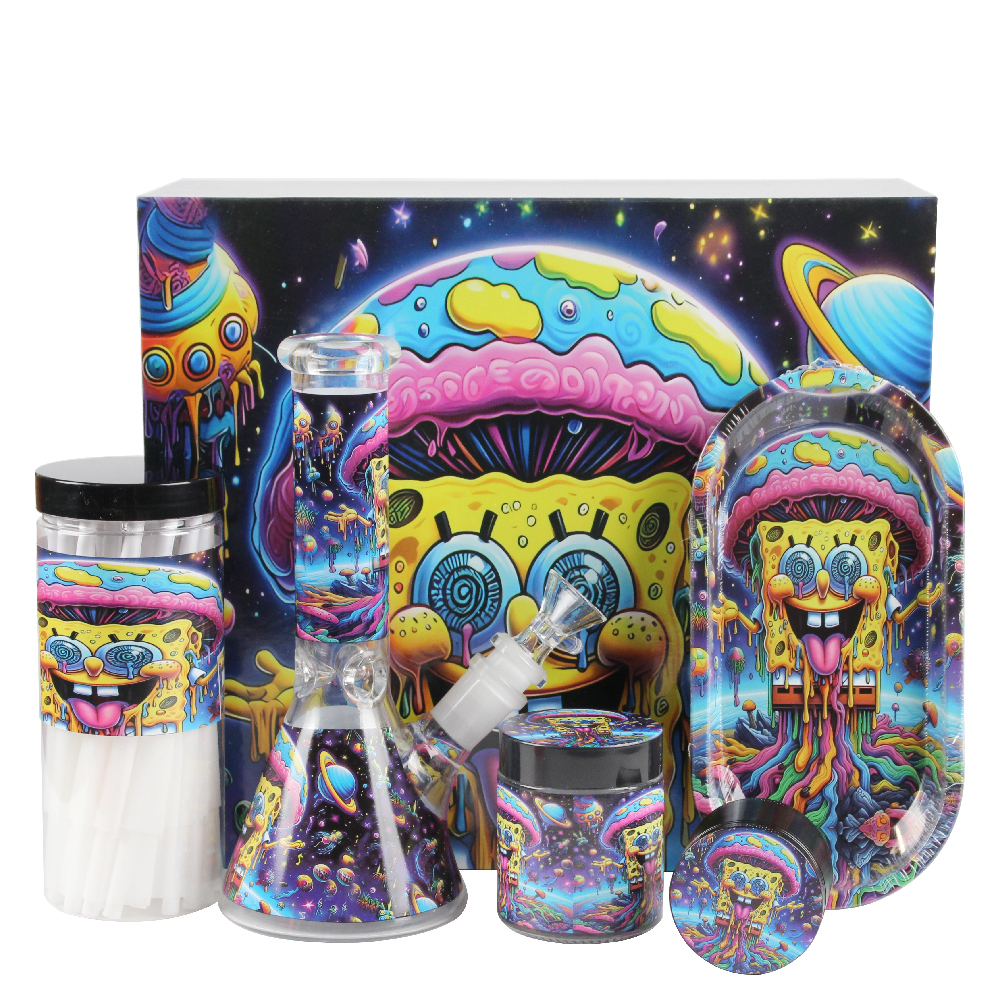 Hot Selling Mix Patterns Designs Smoking Kits Glass Bong Sets Smoking Accessories smoking set2