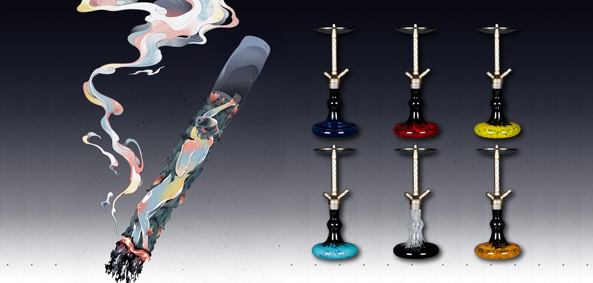 Hot Selling 6 Colors Hookah Smoking Accessories HOOKAH 211-GD.8