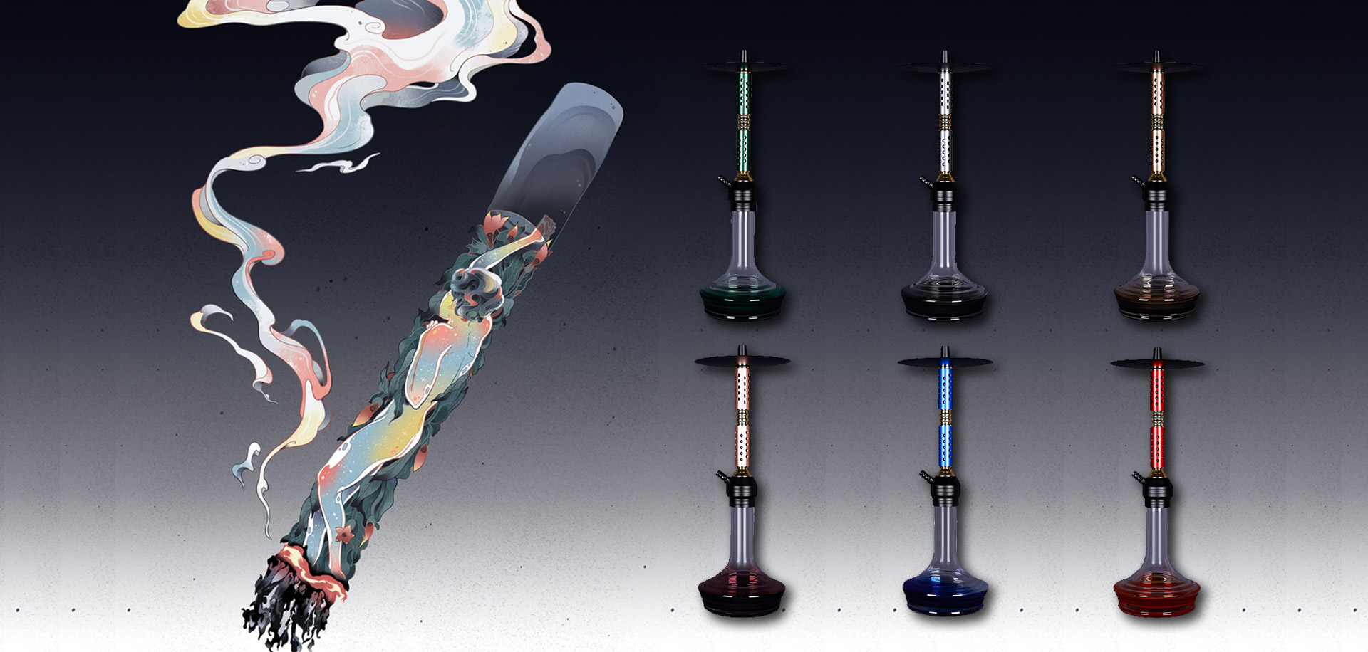 Hot Selling 6 Colors Hookah Smoking Accessories HOOKAH 227-BANNER.8