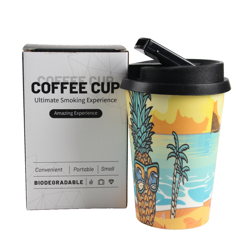 New Arrival Printing Patterns Degradable Plastics Coffee Cup Smoking Water Pipe Bong Smoking Accessories Patterned coffee cup hookah