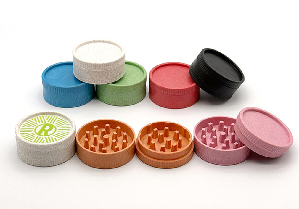 Manufacture Environmentally friendly and degradable 55mm Plastic 2Layers Custom Logo Weed Crusher Tobacco Herb Grinder Degradable plastic herb grinder.7