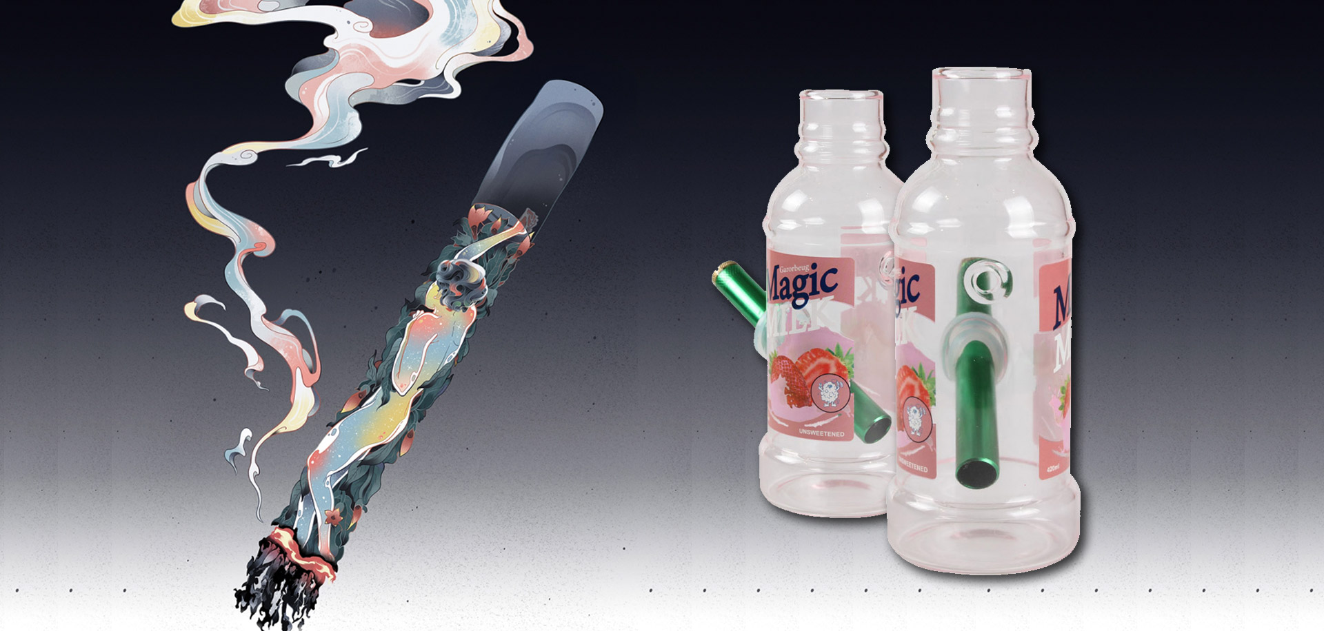 Hot Selling Manufacturer borosilicate Magic Milk Bottle Glass Water Smoking Pipe Bong glass bong 2.8