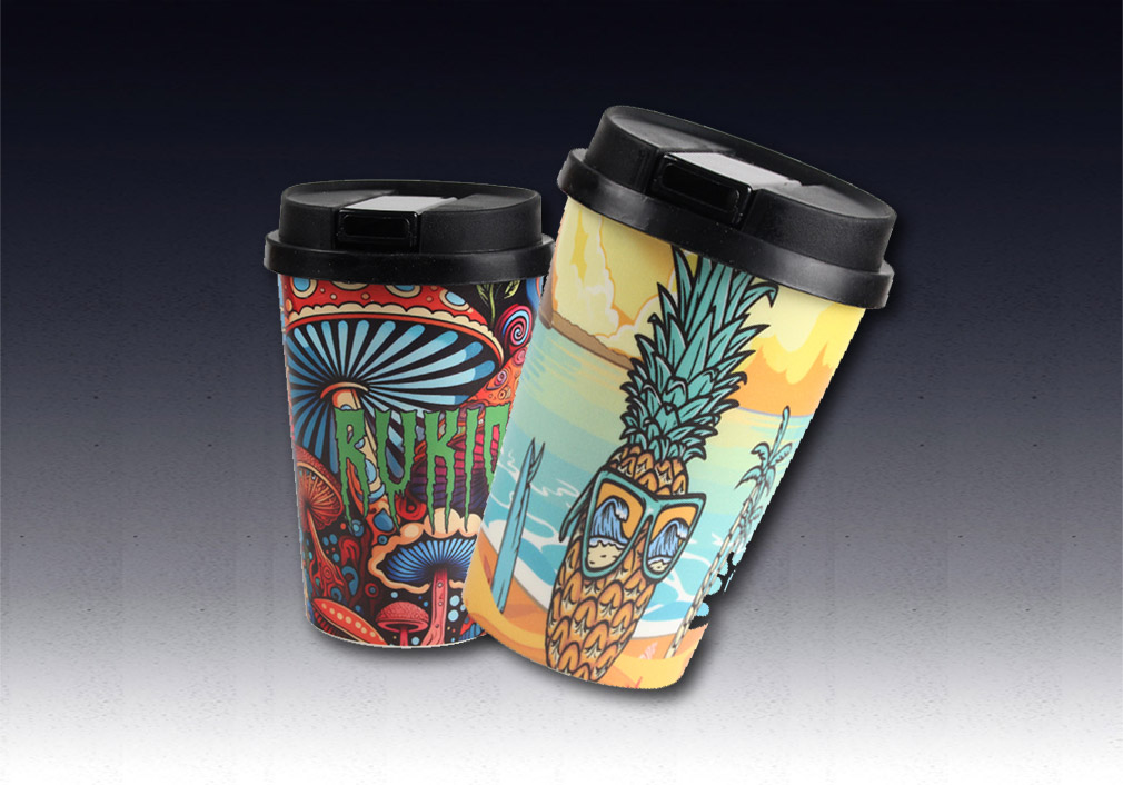New Arrival Printing Patterns Degradable Plastics Coffee Cup Smoking Water Pipe Bong Smoking Accessories Patterned coffee cup hookah.7