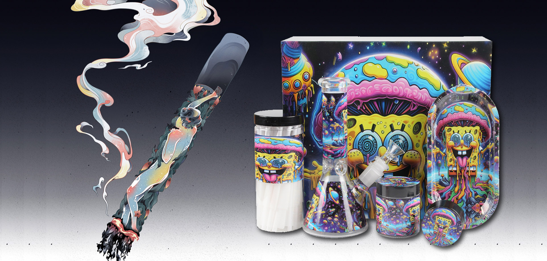 Hot Selling Mix Patterns Designs Smoking Kits Glass Bong Sets Smoking Accessories smoking set2.8