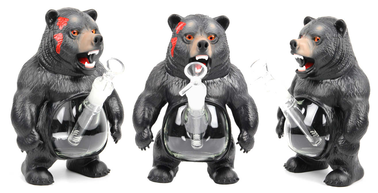 1315_672 1aBear Vinly&Glass Smoking Bong New Smoking Accessories