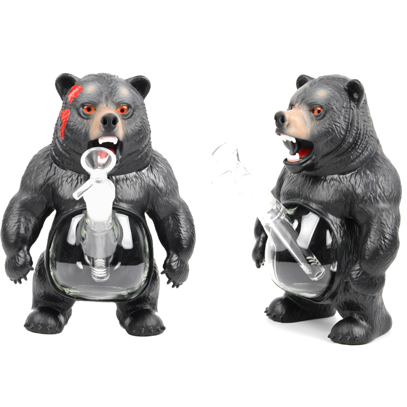 Bear Vinly&Glass Smoking Bong New Smoking Accessories
