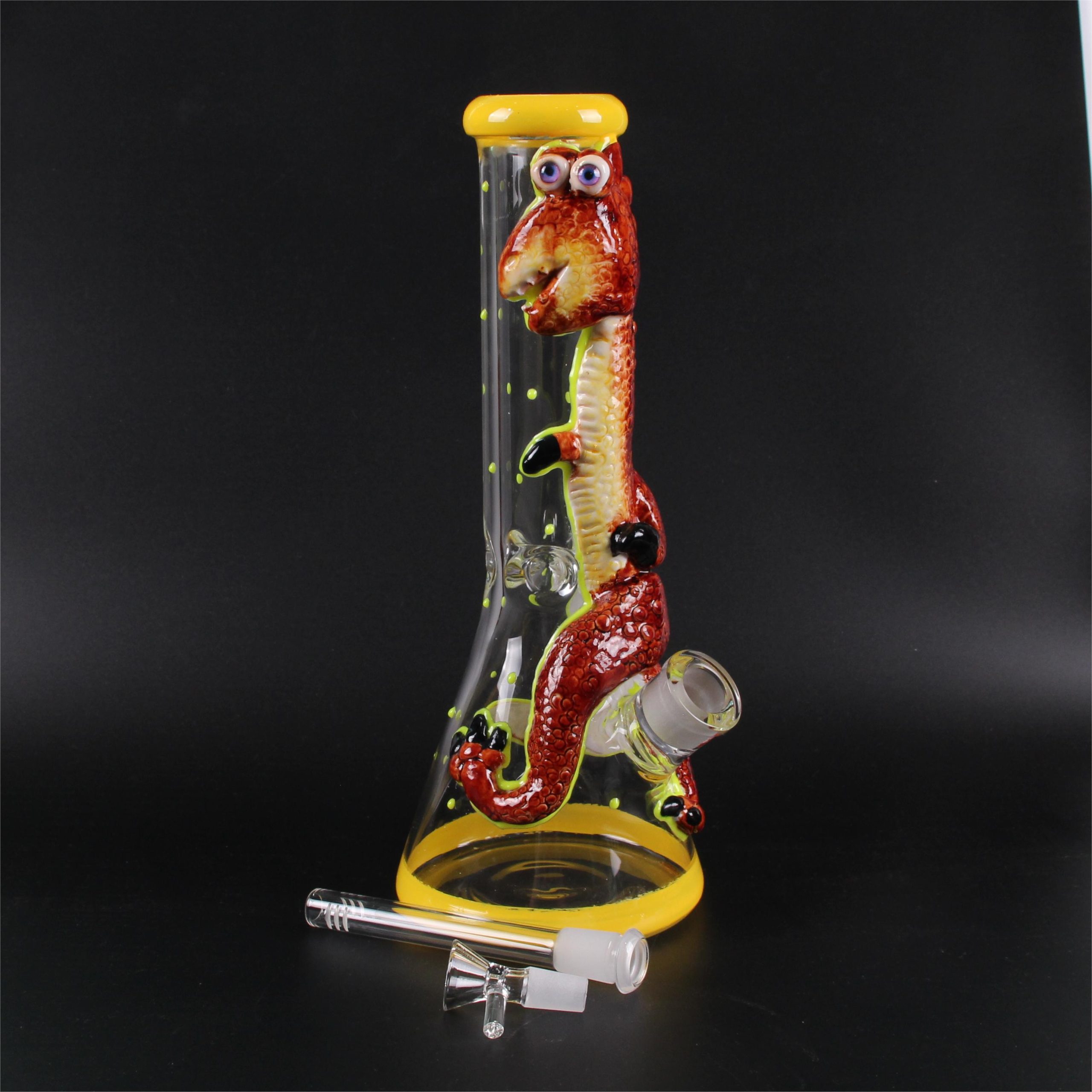 Glass bong 12inch Wholesale Factory 3D Animals Patterns Water Smoking Pipe