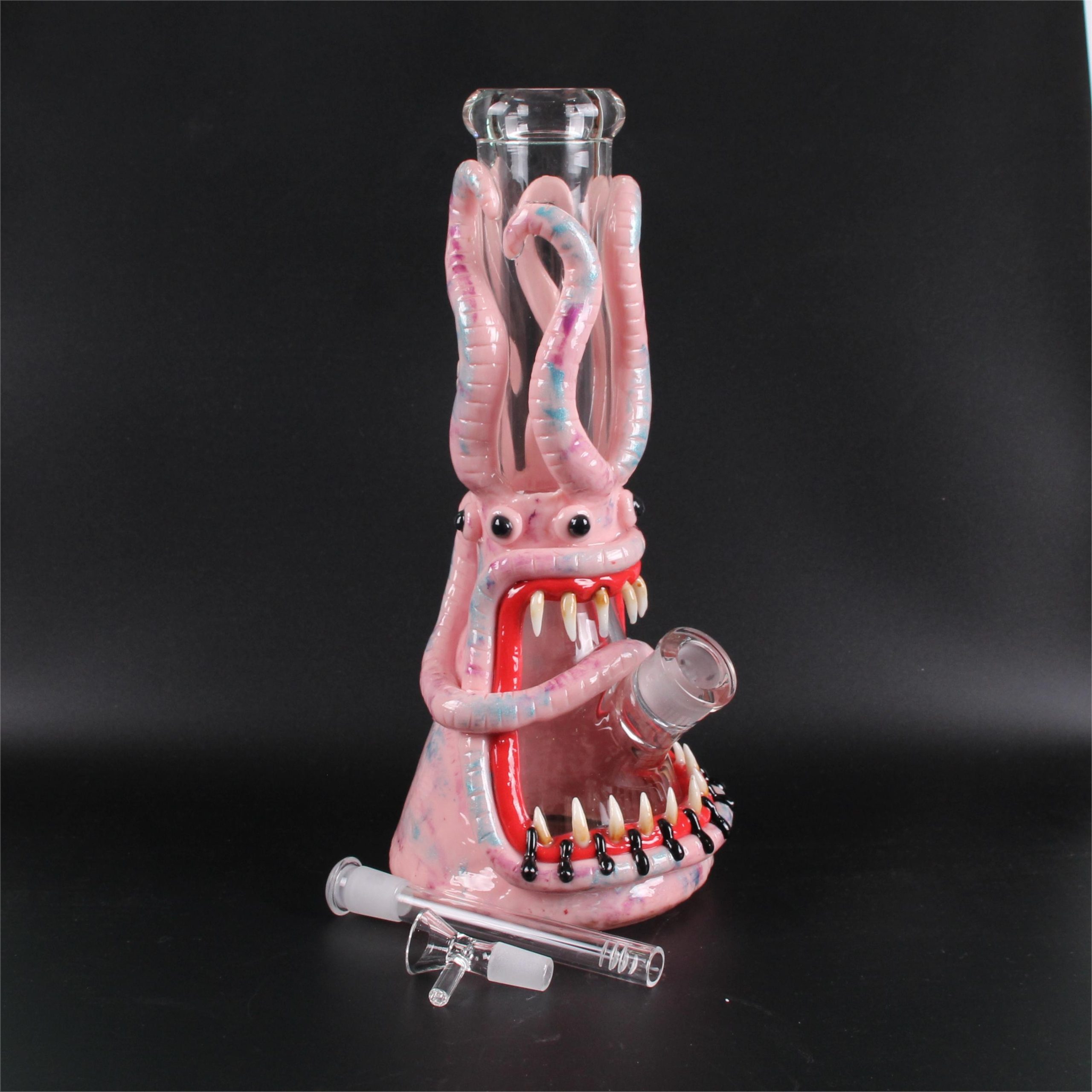 Glass bong 12inch Wholesale Factory 3D Animals Patterns High Quality Glass Smoking Beaker