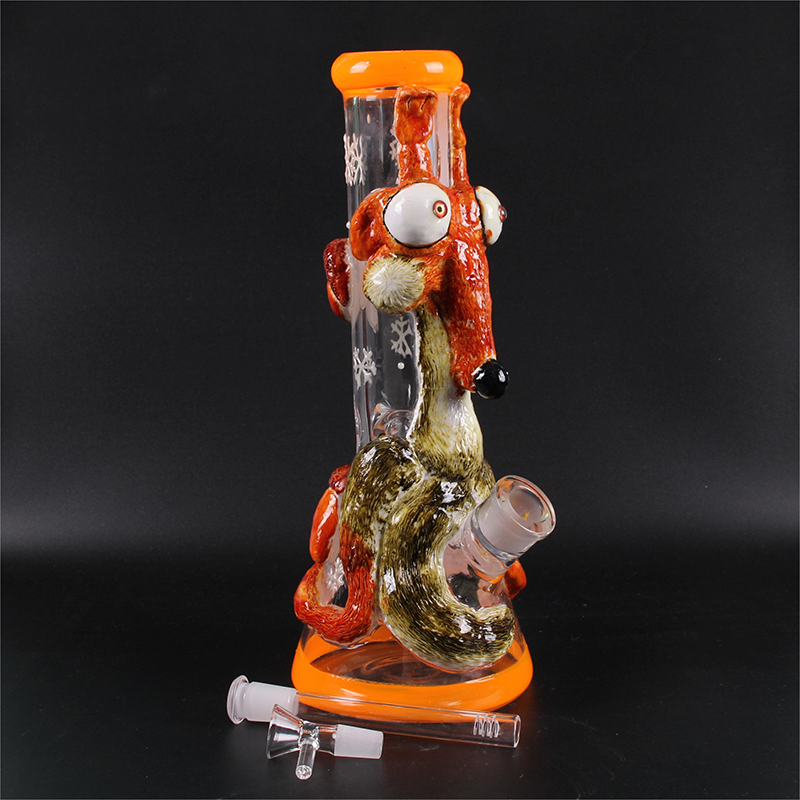 Glass bong 12inch Wholesale Factory 3D Animals Patterns High Quality Water Smoking Pipe