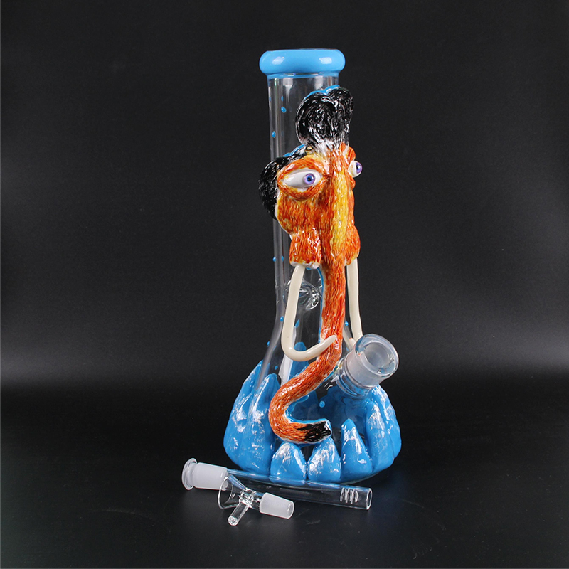 Glass bong 12inch Wholesale Factory 3D Animals Patterns High Quality Water Smoking Pipe