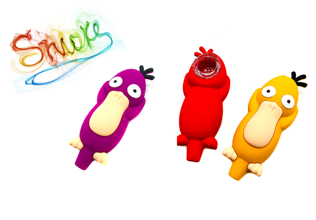 1010_706Silicone Smoking Pipe Tobacco Cartoon Duck Weed Pipe New Smoking Accessories