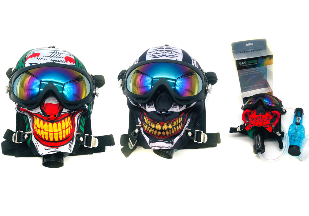 1010_706Silicone Mask Smoking Bong Tobacco Acrylic Mask Bong Weed Pipe New Smoking Accessories