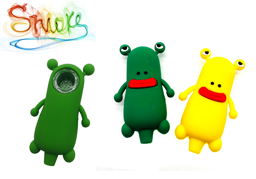 1010_706-恢复的Silicone Smoking Pipe Tobacco Cartoon Giant Mouthed Frog Weed Pipe New Smoking Accessories
