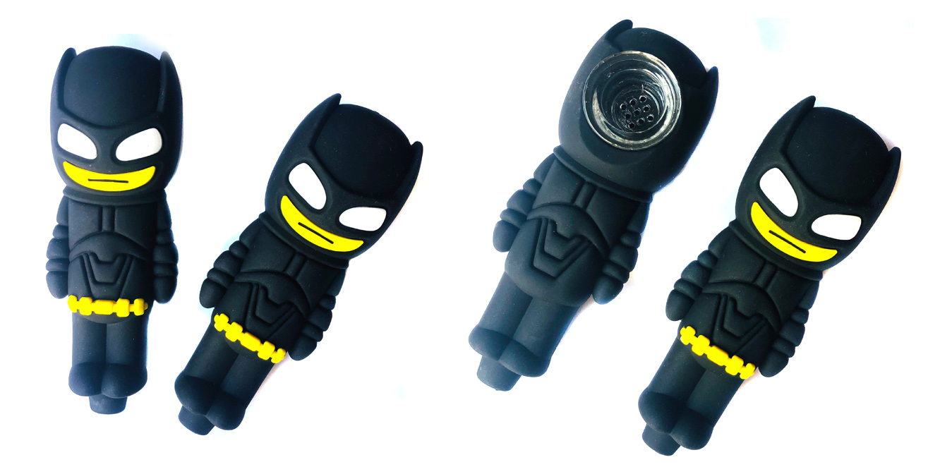 1315_672Silicone Smoking Pipe Tobacco Cartoon Batman Weed Pipe New Smoking Accessories