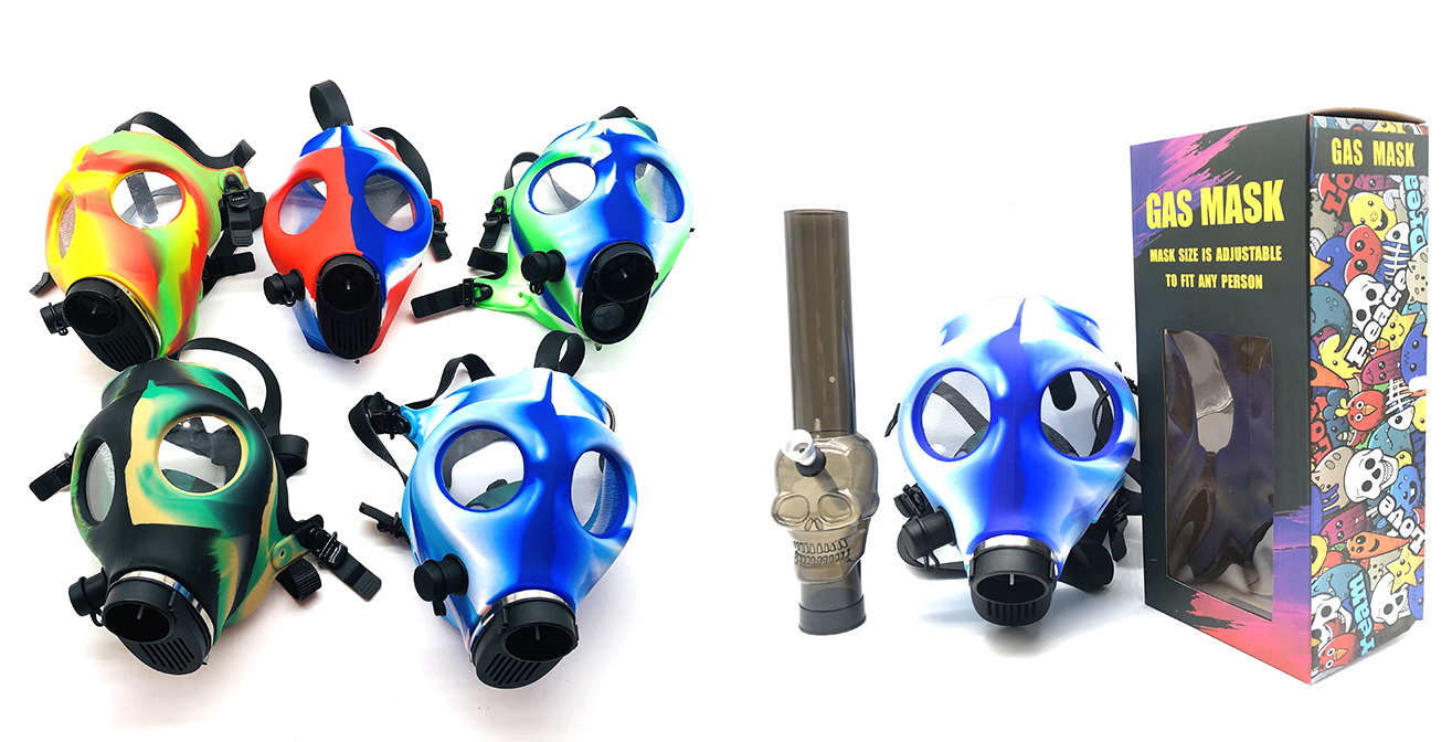 1315_672Silicone Mask Smoking Bong Tobacco Printing Designs Acrylic Mask Bong Smoking Accessories