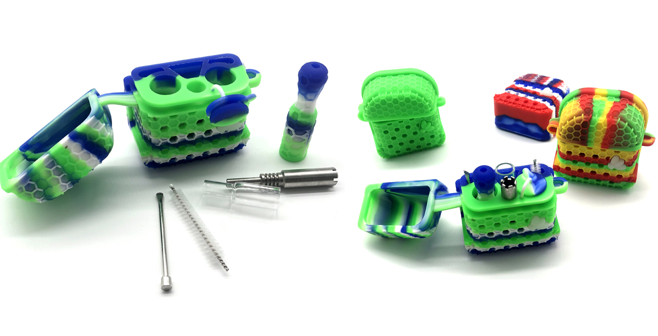 1315_672Silicone&Metal Nectar Collector Bag Kits CBD Tobacco/Weed Smoking Accessories