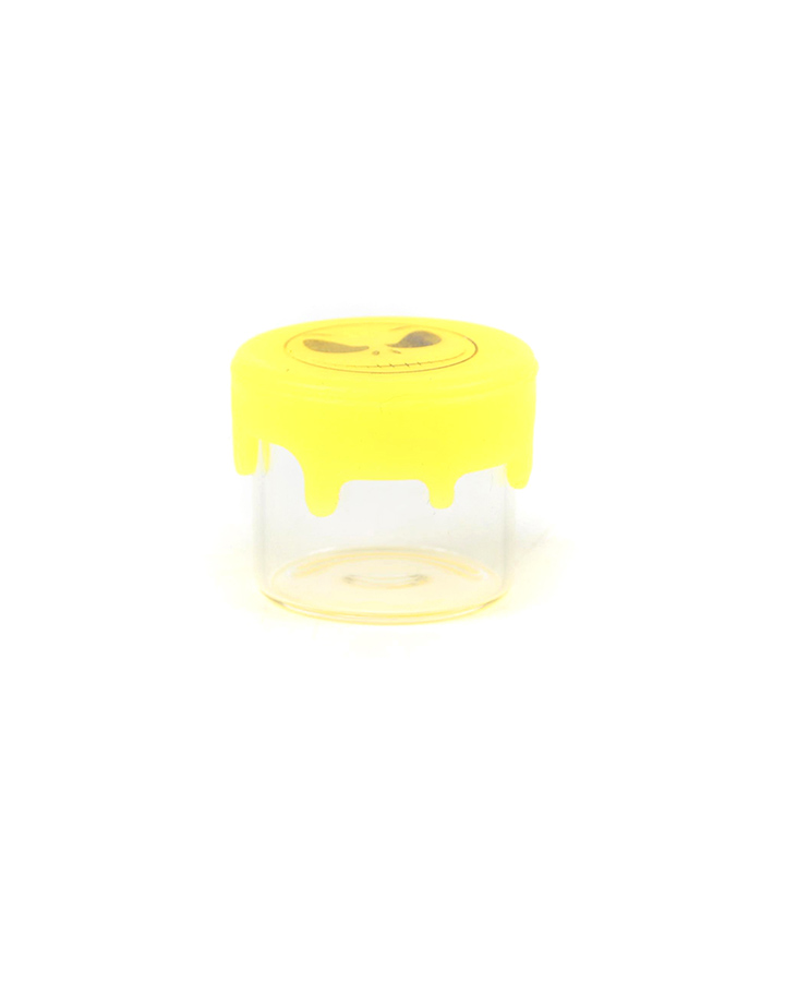 720_900 1Silicone&Glass Jar Small Size CBD Weed/Tobacco Glass Jar Mix Printing Smoking Accessories