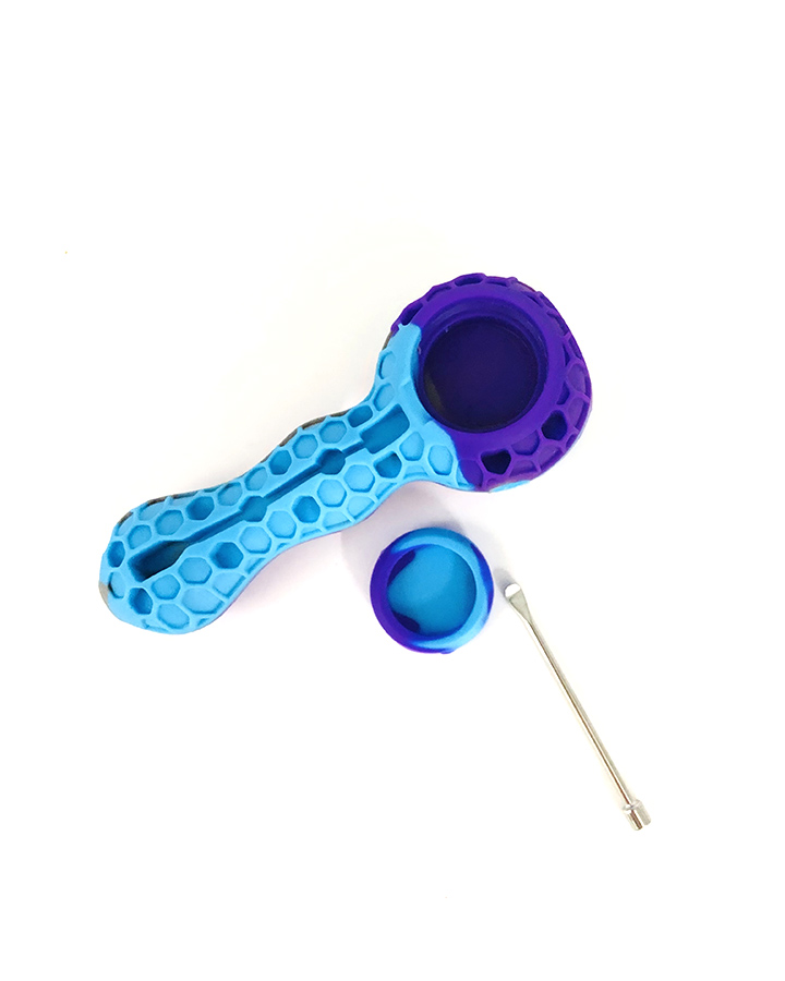 720_900 1Silicone Smoking Pipe Glass Bowl Bee Tobacco/Weed Pipe Smoking Accessories