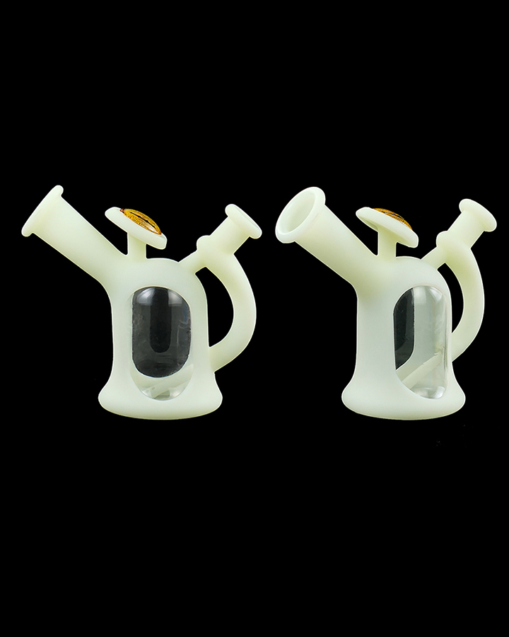 720_900 1Silicone Smoking Bong Glow In Dark Glass Smoking Water Pipe Tobacco Smoking Accessories