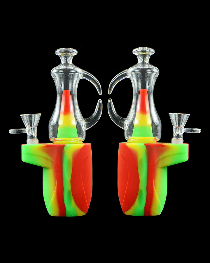720_900 1Silicone Smoking Bong Mix Color Glass Smoking Water Pipe Tobacco Smoking Accessories H179-1