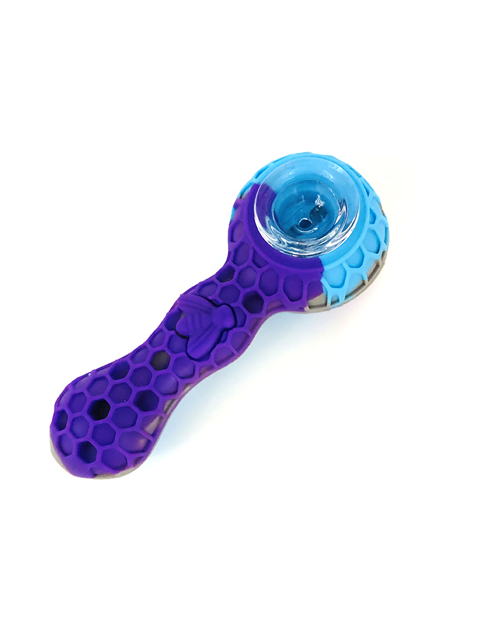 720_900 2Silicone Smoking Pipe Glass Bowl Bee Tobacco/Weed Pipe Smoking Accessories