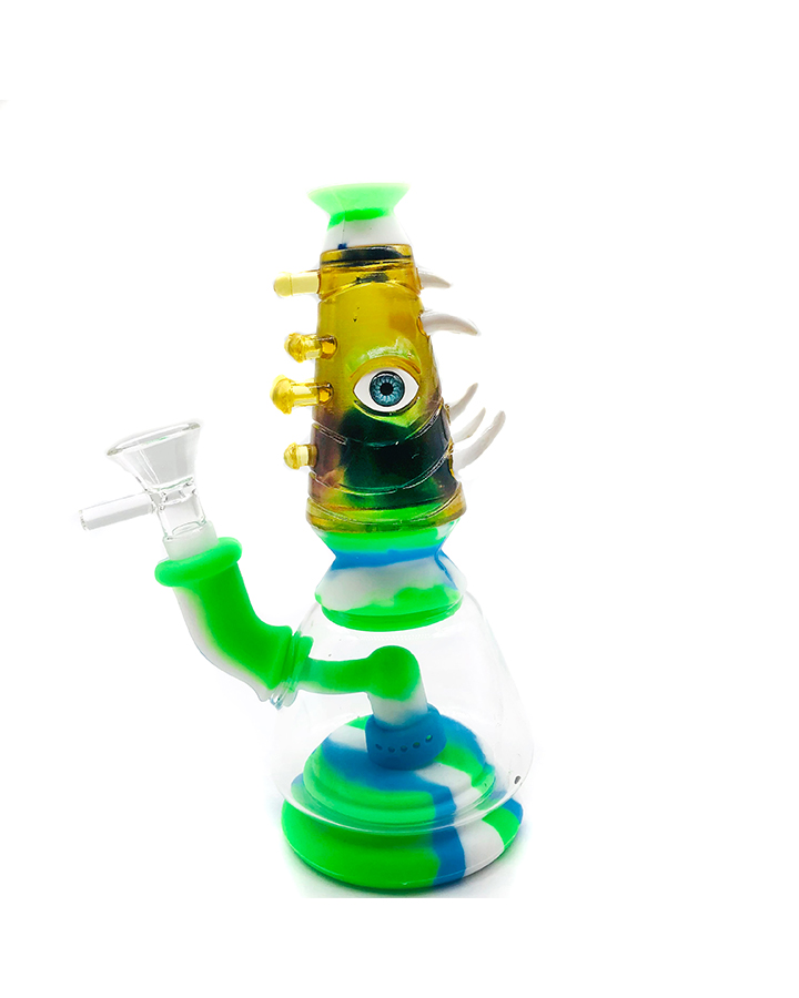 720_900 2Silicone Smoking Bong Mix Color Glass Smoking Water Pipe Tobacco Smoking Accessories HN02