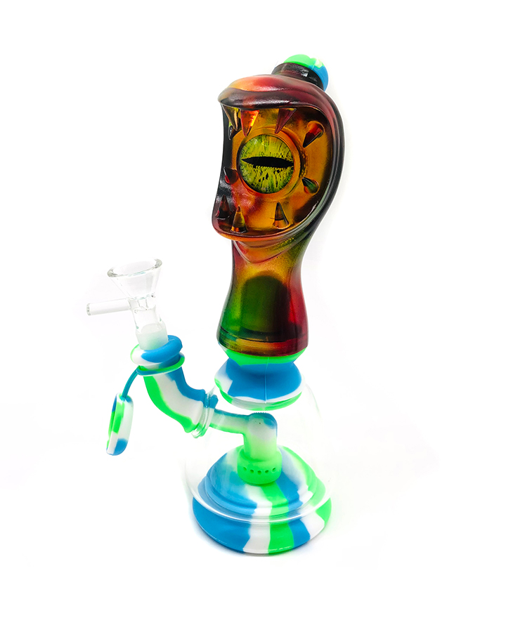 720_900 2Silicone Smoking Bong Mix Color Glass Smoking Water Pipe Tobacco Smoking Accessories HN03