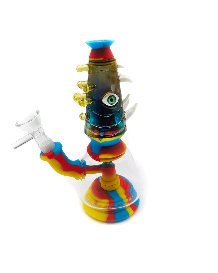 720_900 3Silicone Smoking Bong Mix Color Glass Smoking Water Pipe Tobacco Smoking Accessories HN02