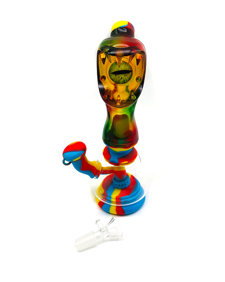 720_900 3Silicone Smoking Bong Mix Color Glass Smoking Water Pipe Tobacco Smoking Accessories HN03