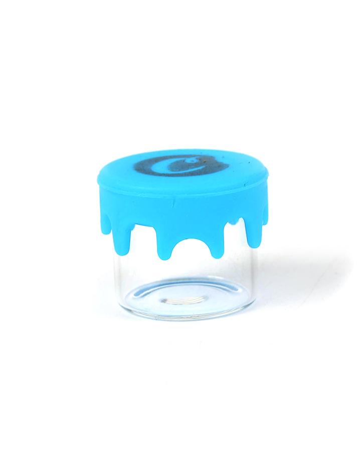 720_900 4Silicone&Glass Jar Small Size CBD Weed/Tobacco Glass Jar Mix Printing Smoking Accessories