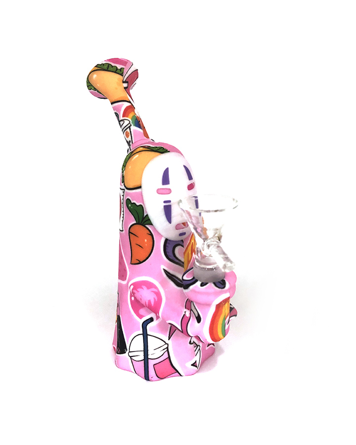 720_900 4Silicone Smoking Pipe Glass Bowl No-Face Tobacco/Weed Bongs Smoking Accessories
