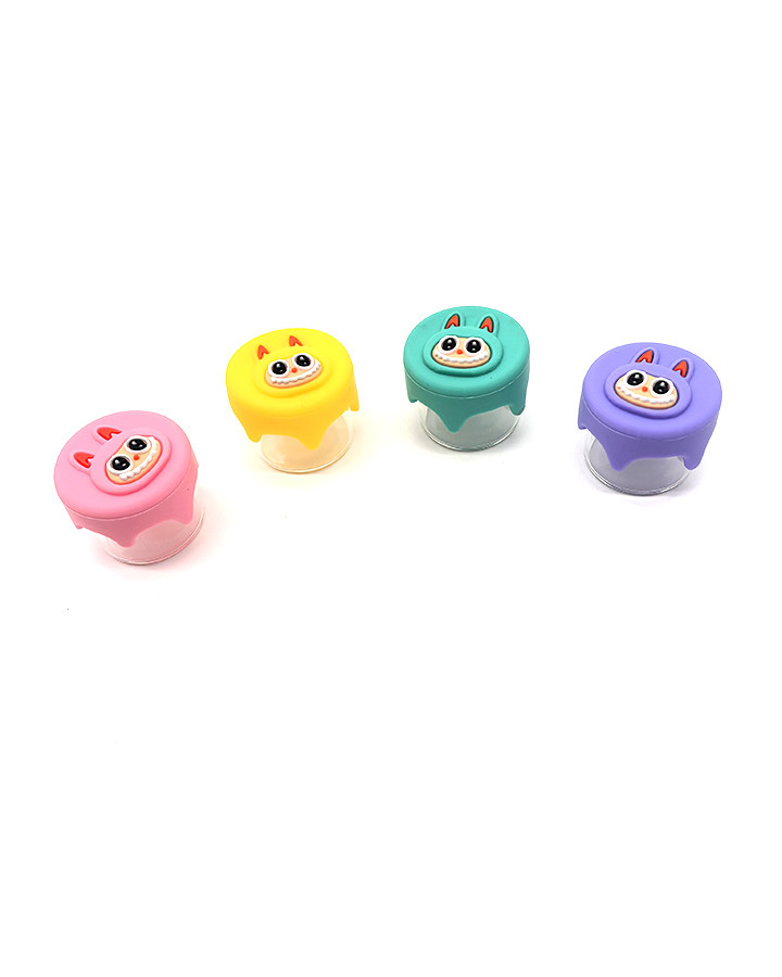 720_900 4Silicone&Glass Jar LABU Patterns Small CBD Tobacco/Weed Stash Cans Smoking Accessories
