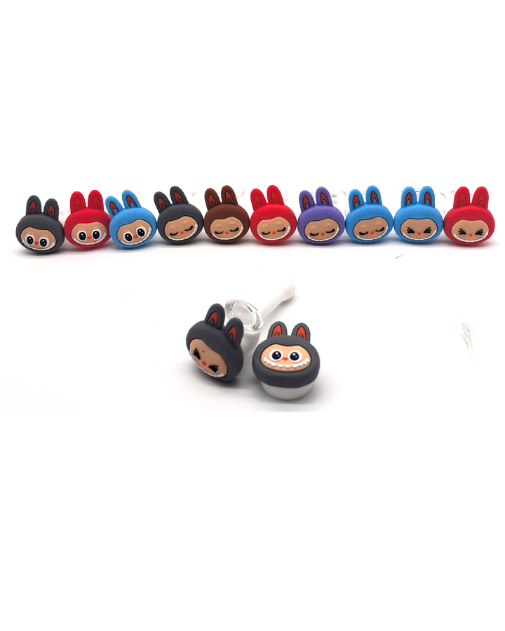 720_900 4Silicone Smoking Pipe Glass Bowl Labu Pattern Tobacco/Weed Pipe Smoking Accessories