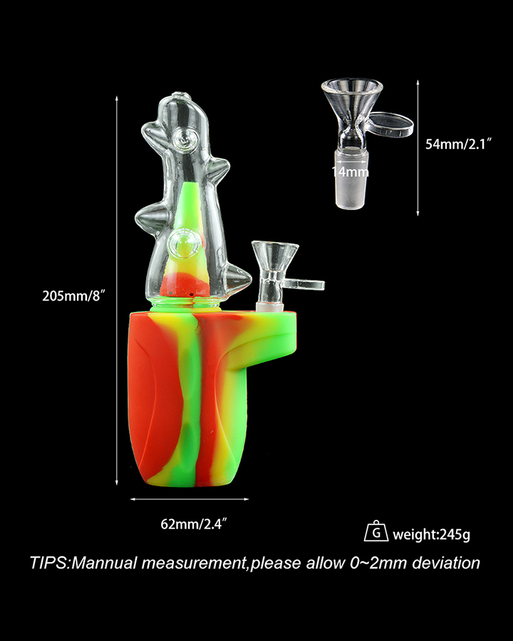 720_900 4Silicone Smoking Bong Mix Color Glass Smoking Water Pipe Tobacco Smoking Accessories H179-3