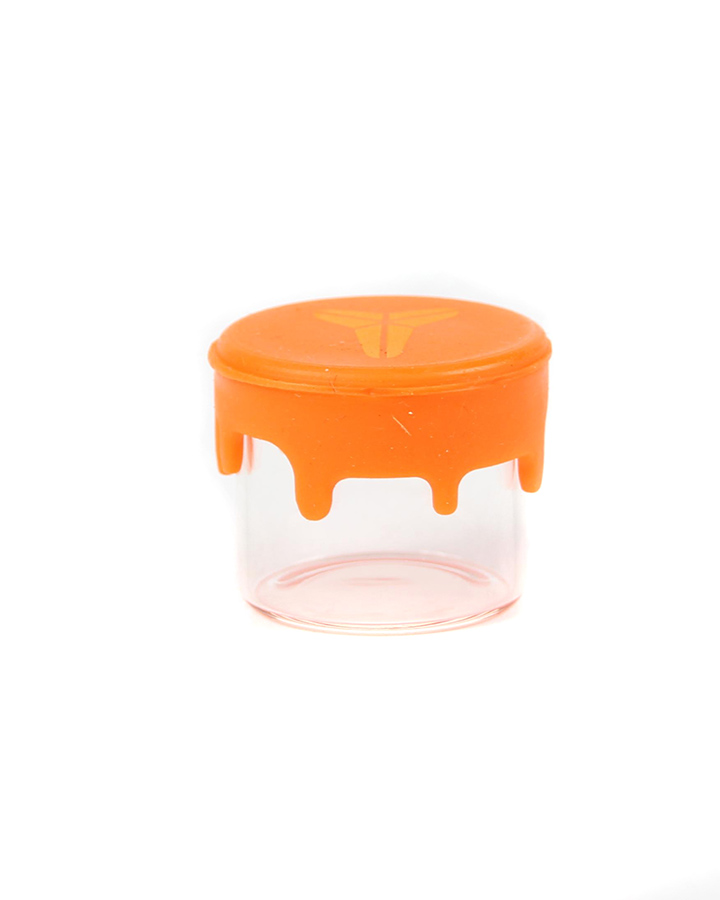 720_900 5Silicone&Glass Jar Small Size CBD Weed/Tobacco Glass Jar Mix Printing Smoking Accessories