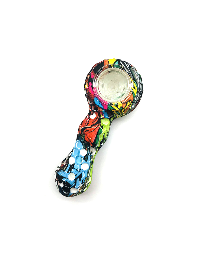 720_900 5Silicone Smoking Pipe Glass Bowl Bee Tobacco/Weed Pipe Smoking Accessories