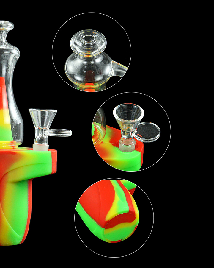 720_900 5Silicone Smoking Bong Mix Color Glass Smoking Water Pipe Tobacco Smoking Accessories H179-1
