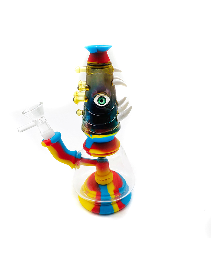 720_900 5Silicone Smoking Bong Mix Color Glass Smoking Water Pipe Tobacco Smoking Accessories HN02