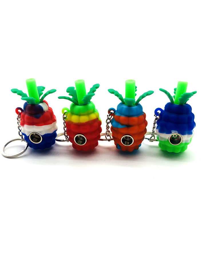 720_900-恢复的5Silicone Smoking Pipe Tobacco Cartoon Pinapple Keychain Weed Pipe New Smoking Accessories