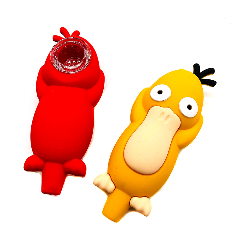 Silicone Smoking Pipe Tobacco Cartoon Duck Weed Pipe New Smoking Accessories
