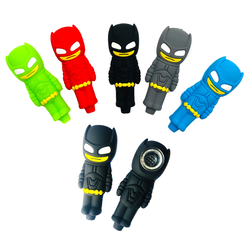 Silicone Smoking Pipe Tobacco Cartoon Batman Weed Pipe New Smoking Accessories