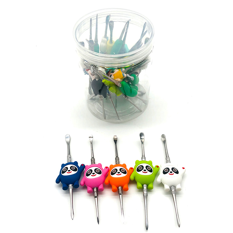 Silicone&Metal E-liquid Spoon Mix Patterns CBD Tobacco/Weed Smoking Accessories