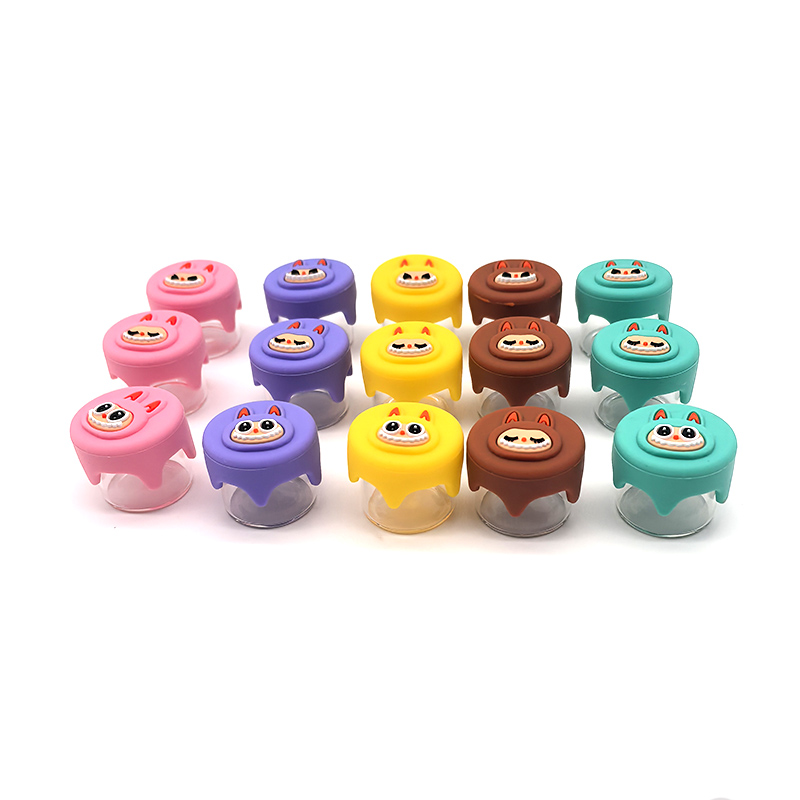 Silicone&Glass Jar LABU Patterns Small CBD Tobacco/Weed Stash Cans Smoking Accessories