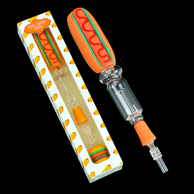Smoking Silicone E-Liquid Nectar Collector Hamburger Glass Smoking Pipe Tobacco Smoking Accessories