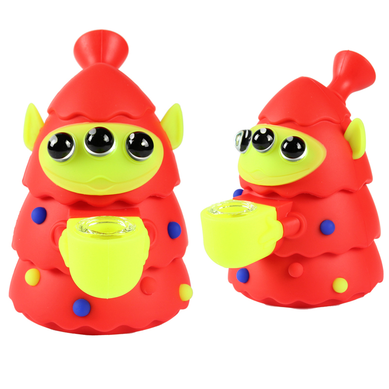 Silicone Smoking Pipe Tobacco Cartoon Weed Pipe Christmas Tree Bongs New Smoking Accessories