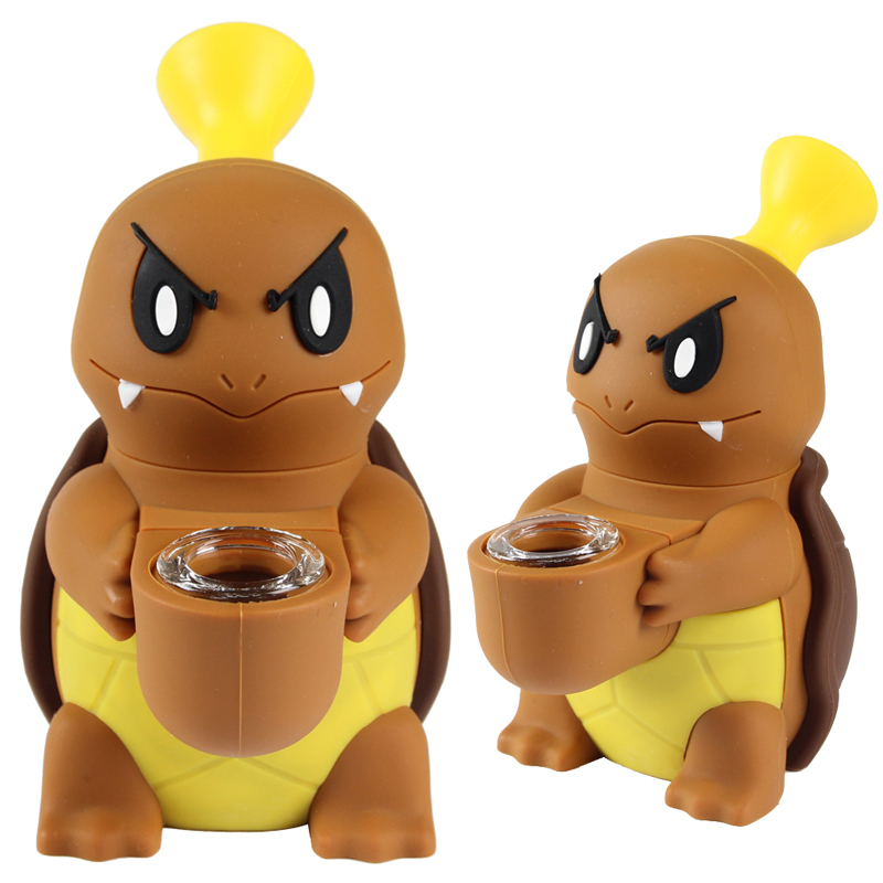 Silicone Smoking Pipe Tobacco Cartoon Weed Pipe Tortoise Bongs New Smoking Accessories