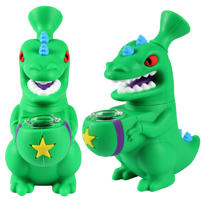 Silicone Smoking Pipe Tobacco Cartoon Weed Pipe Dinosaur Bongs New Smoking Accessories