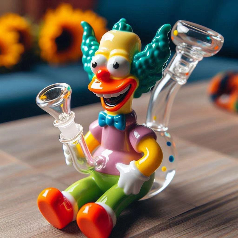 Glass bong Joker Designs Shaped Wholesale Factory Colorful Glass Smoking Beaker Water Smoking Pipe