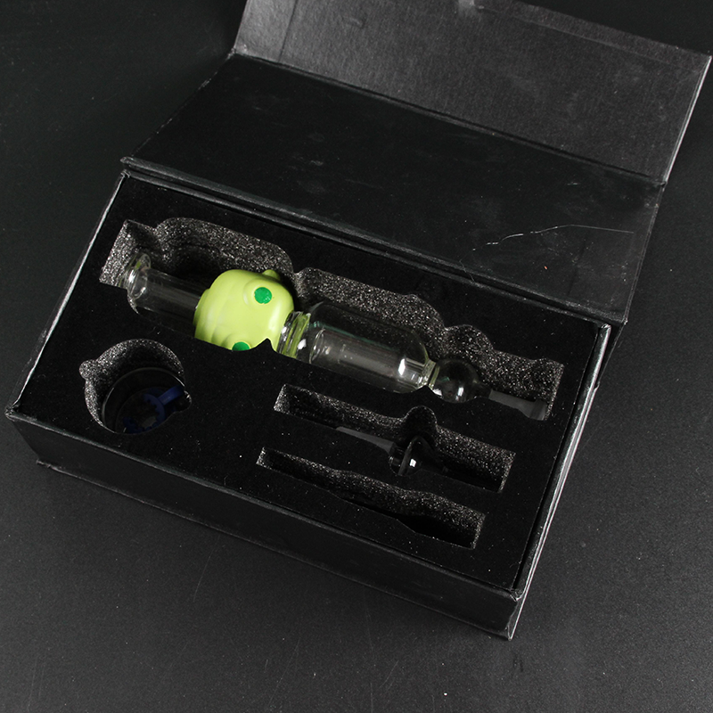 Glass Nectar Collector Set Green Head 10mm/14mm/19mm With Black Box Smoking Accessories