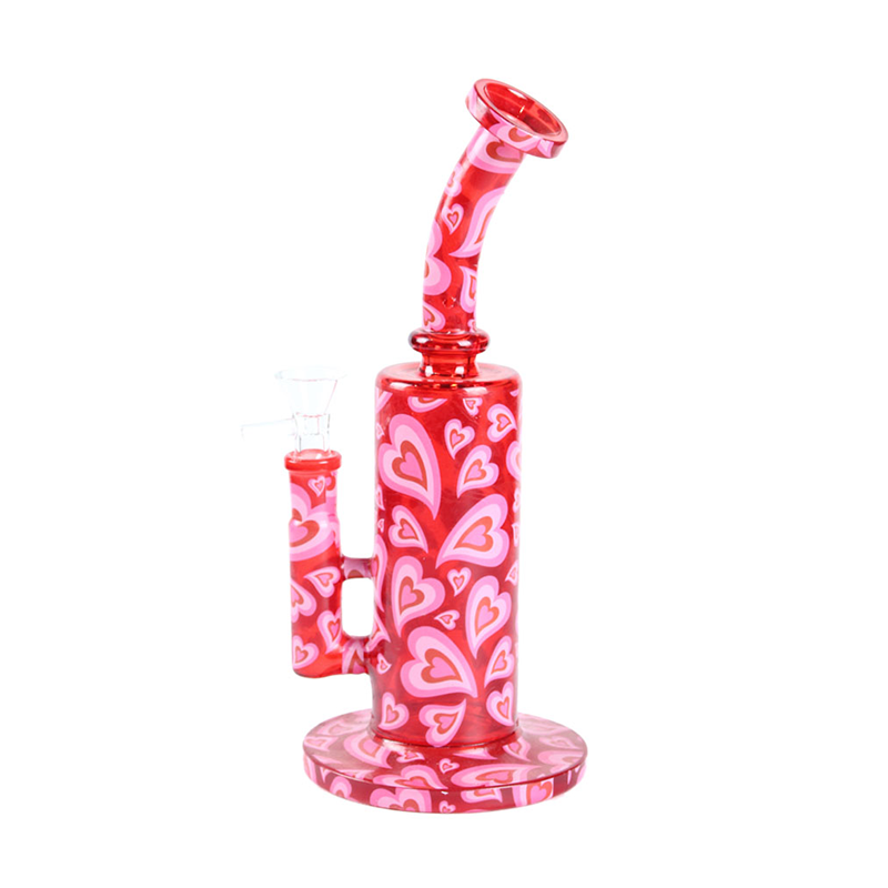 Pink Glass bong 7inch Wholesale Factory Colorful Glass Smoking Beaker Water Smoking Pipe
